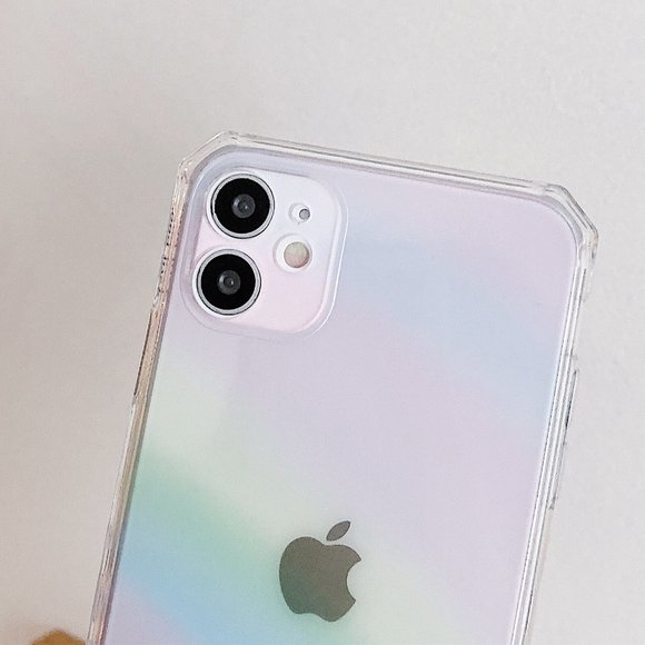 NEW iPhone 13/12/11/Pro/Max Rainbow Clear Square iphone case - Picture 6 of 7